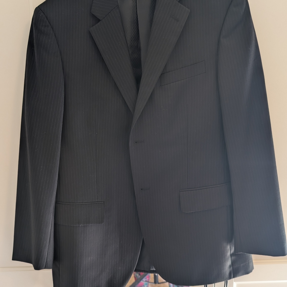 Alfani Black Pinstripe Men's Suit Jacket